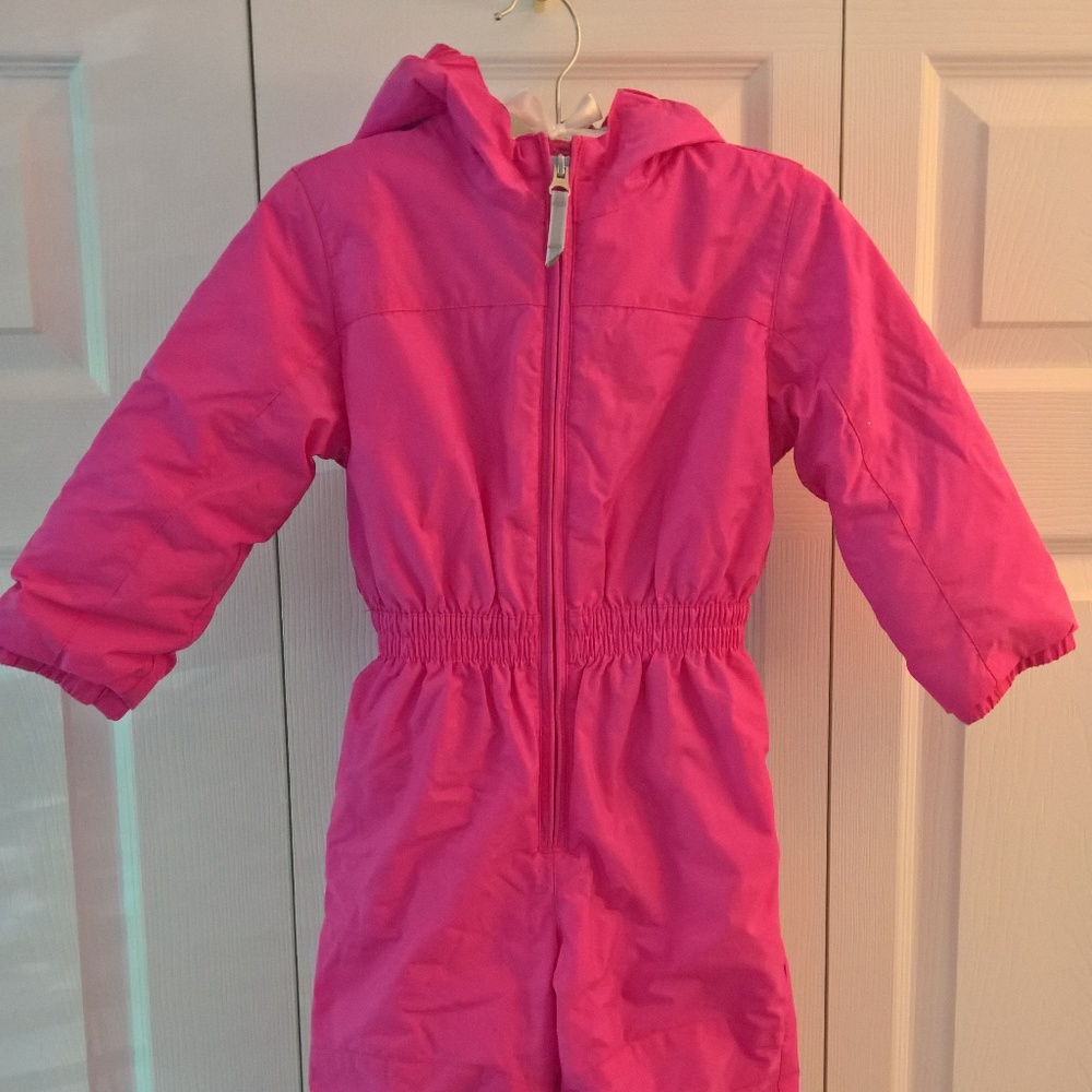 Land's End Pink One-Piece Snowsuit w/ Hood & Hand